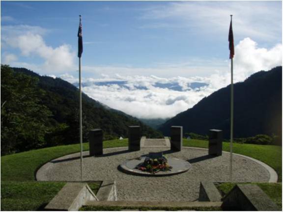The peaceful Isurava memorial as it stands today.